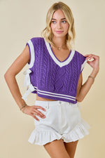 Purple Sweater w/Ties
