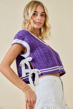 Purple Sweater w/Ties