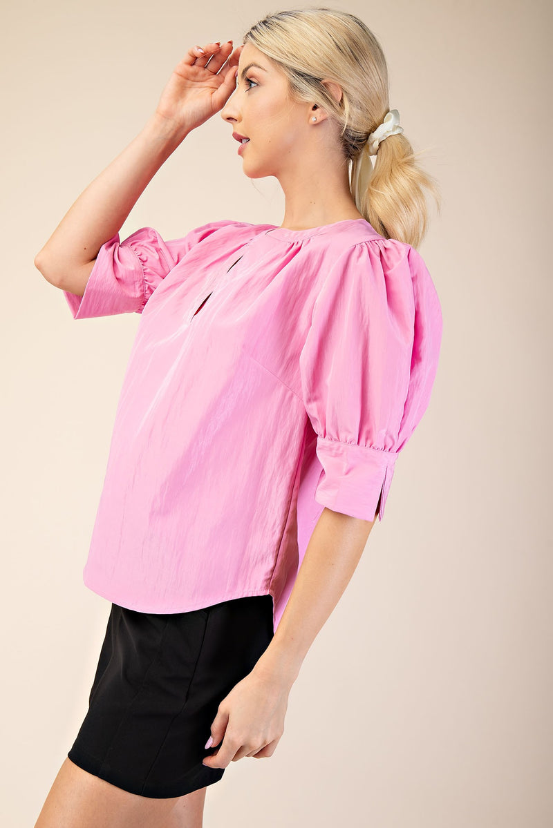 Puff Sleeve V-Neck Top