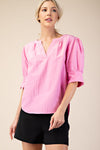 Puff Sleeve V-Neck Top