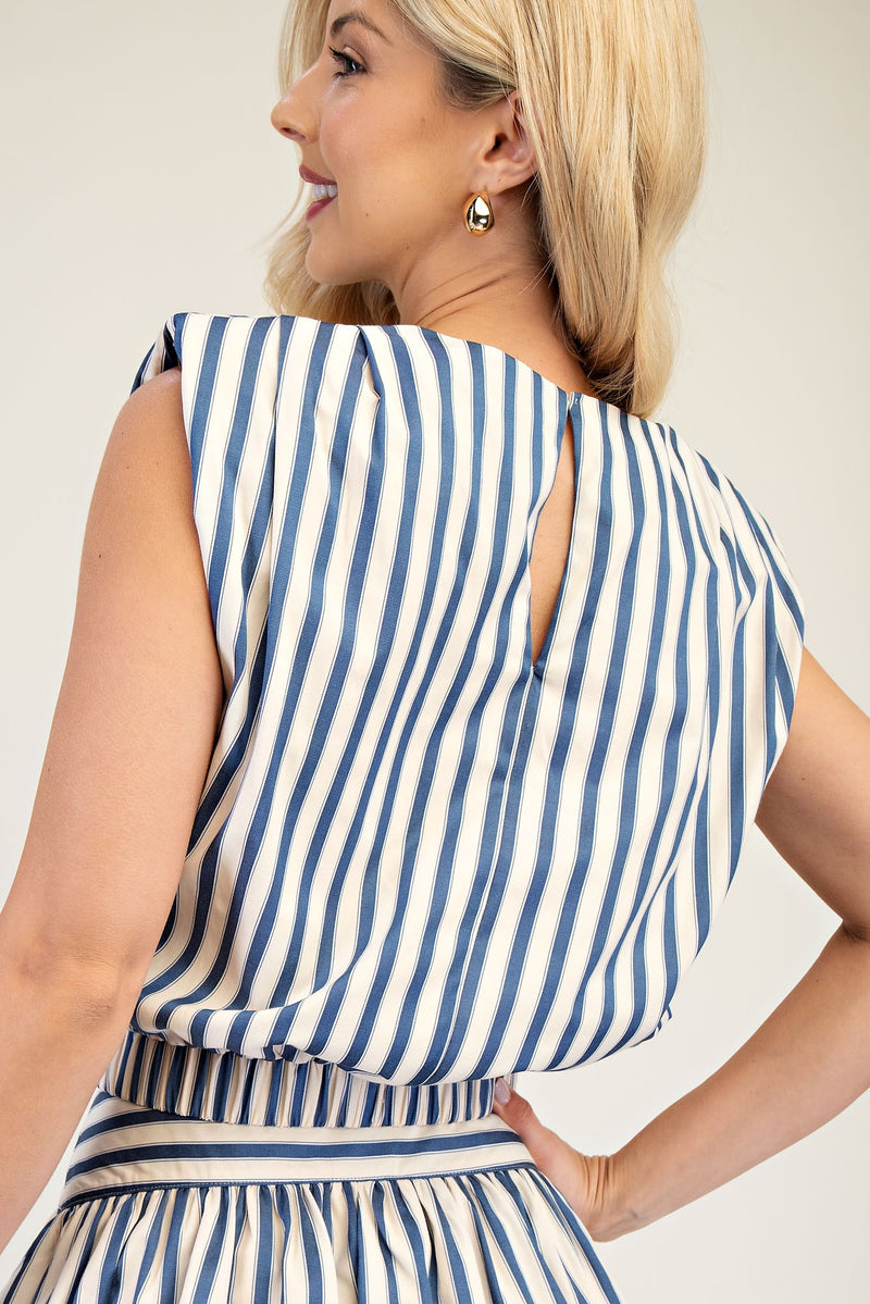 Blue/White Stripe Top