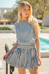 Blue/White Stripe Top