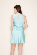 Satin Cowl Neck Mini Dress
