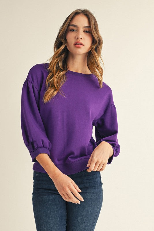 Purple 3/4 Sleeve Top
