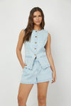 Lt. Denim Paperbag Shorts