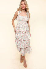 Blush Floral Midi Dress