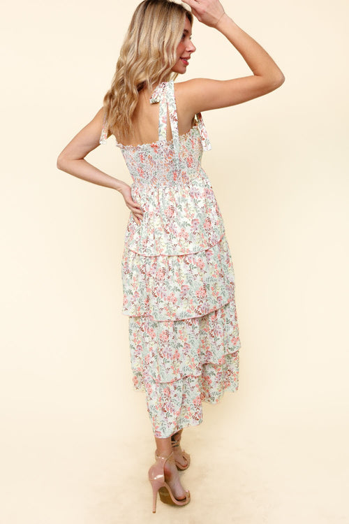 Blush Floral Midi Dress