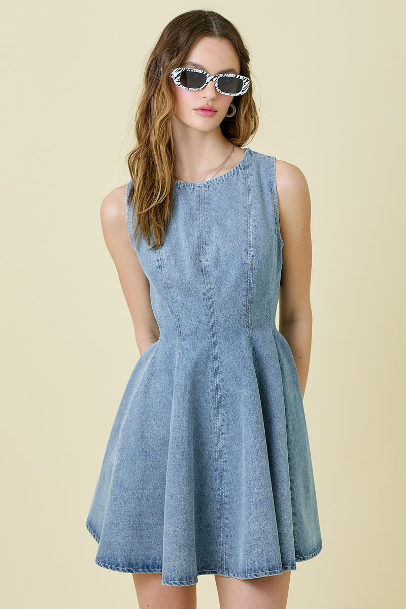 Fit & Flare Denim Dress