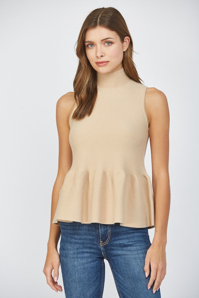 Latte Mock Neck Top
