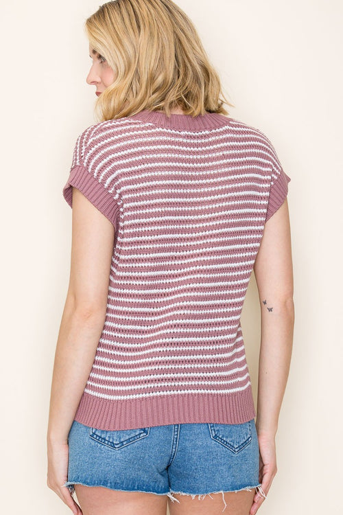 Mauve Stripe Top