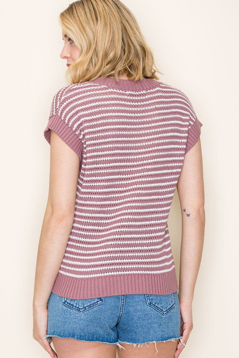 Mauve Stripe Top