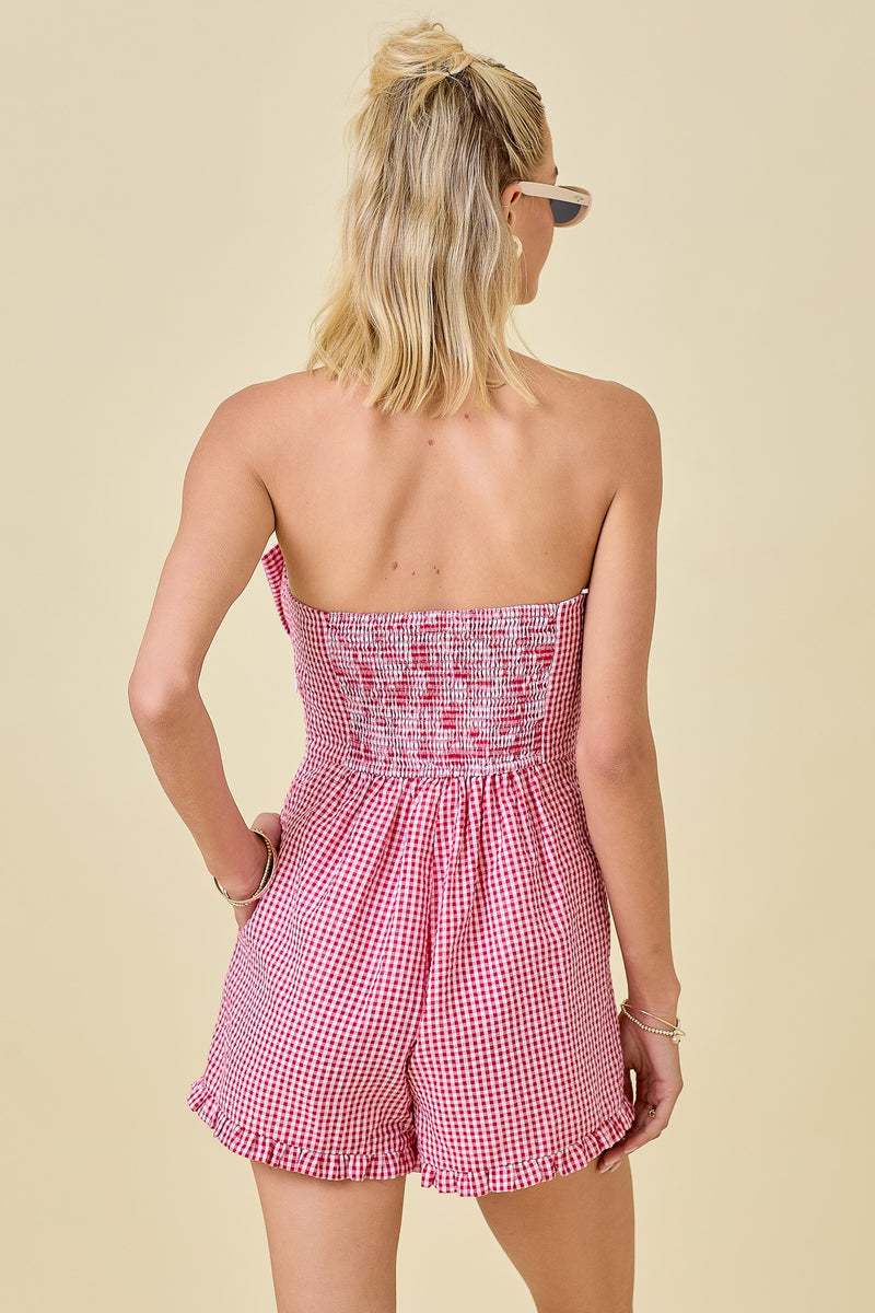 Red Gingham Romper