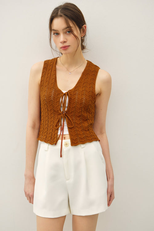 Knit Vest w/Ties