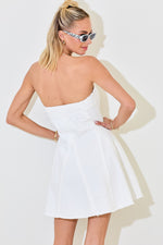 White Strapless Denim Dress