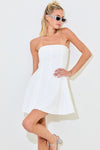 White Strapless Denim Dress