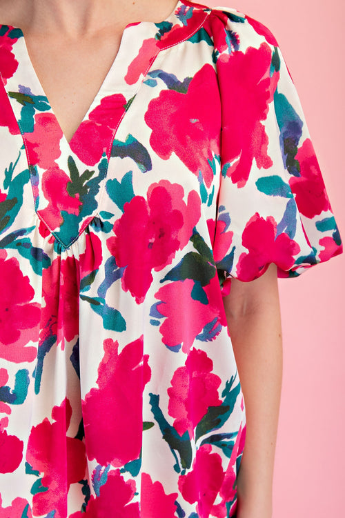 Floral V-Neck Top