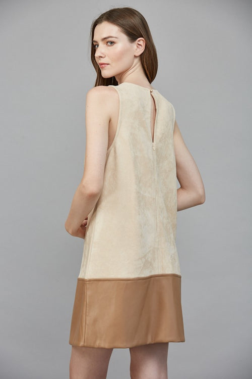 Ecru/Latte Suede Dress