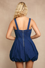 Bubble Hem Denim Dress