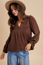 Brown Babydoll Top