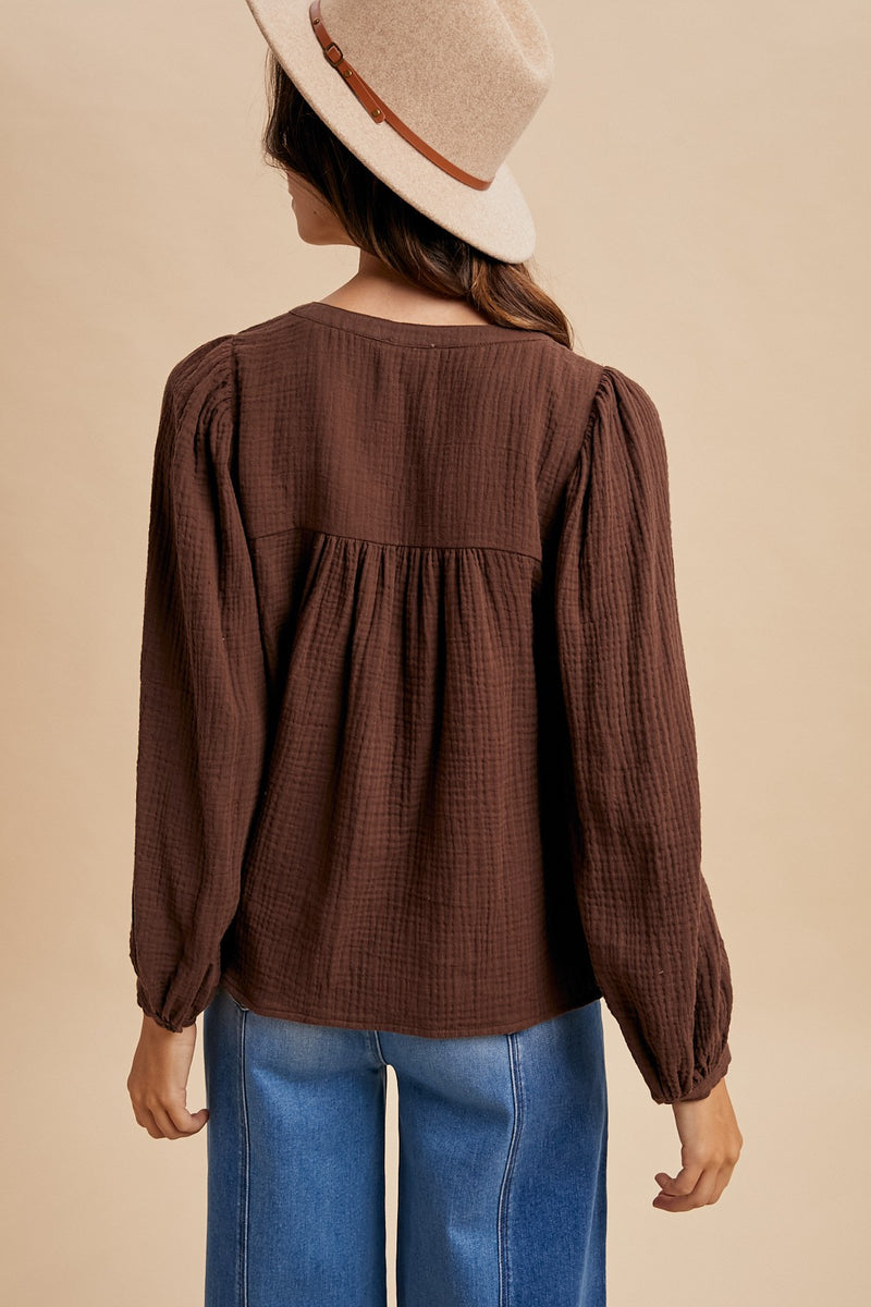 Brown Babydoll Top