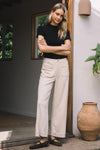 Cream Faux Suede Pants