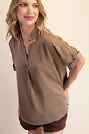 Mocha Satin Top