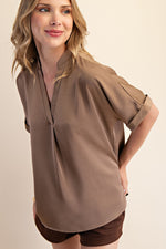 Mocha Satin Top