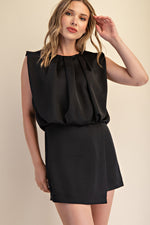 Black Satin Romper
