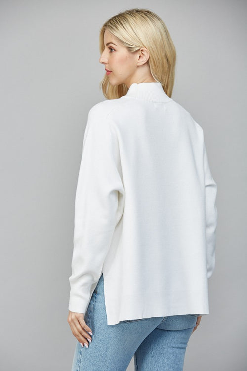 Cream Mock Neck Sweater