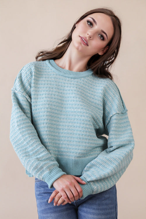Two-Tone Cropped Sweater