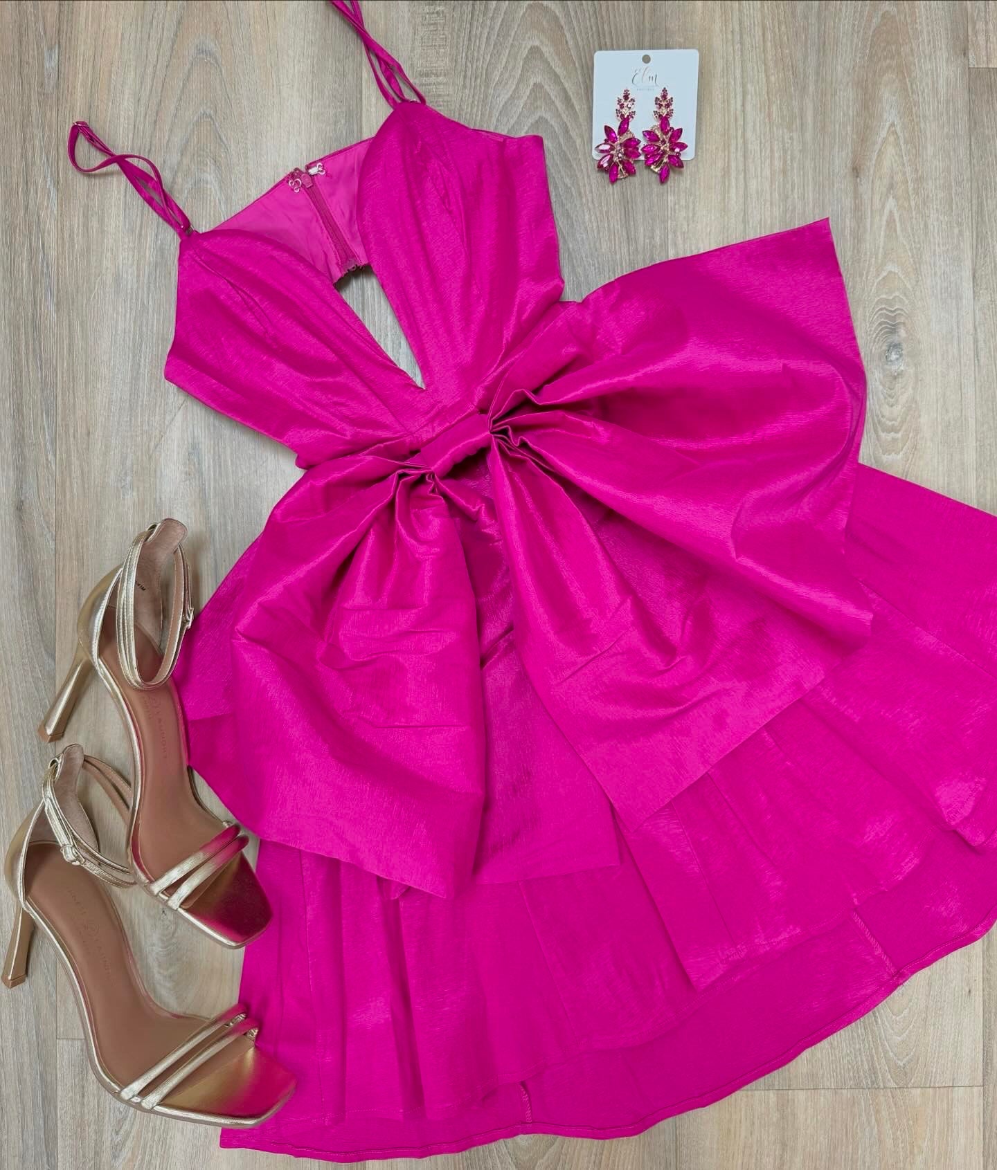 women fuchsia organza dress Fuchsia Organza Dress Large