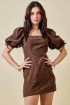 Brown Corduroy Mini Dress
