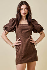 Brown Corduroy Mini Dress