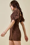 Brown Corduroy Mini Dress