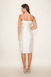 Cream/Metallic Jacquard Midi