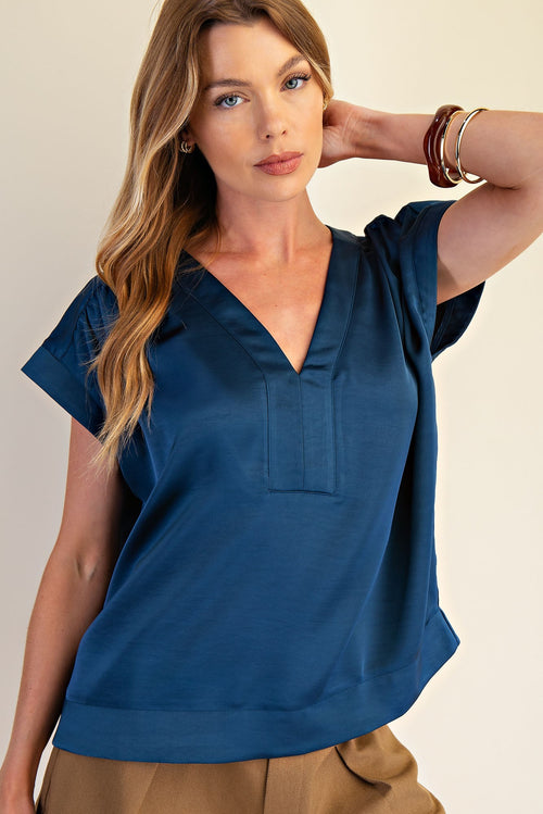 V-Neck Satin Top