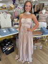 Champagne Satin Maxi Dress