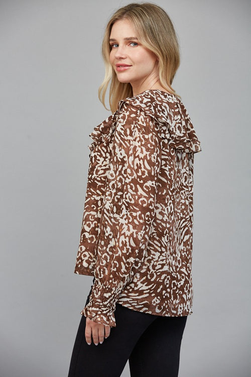Chiffon Animal Print Top