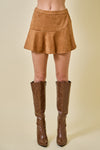 Suede Wrap Skort