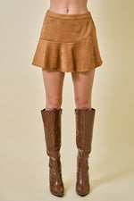 Suede Wrap Skort