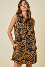 Tiger Print Shirt Dress