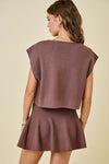 Brown Top/Mini Skirt Set