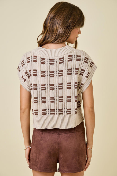 Tan/Mocha Cropped Vest