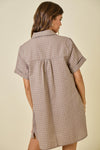 Mocha Checkered Shirt Dress