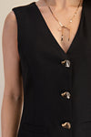 Black Button Front Dress