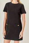 Black Dress w/Gold Buttons