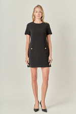 Black Dress w/Gold Buttons