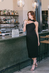 Black Halter Midi Dress