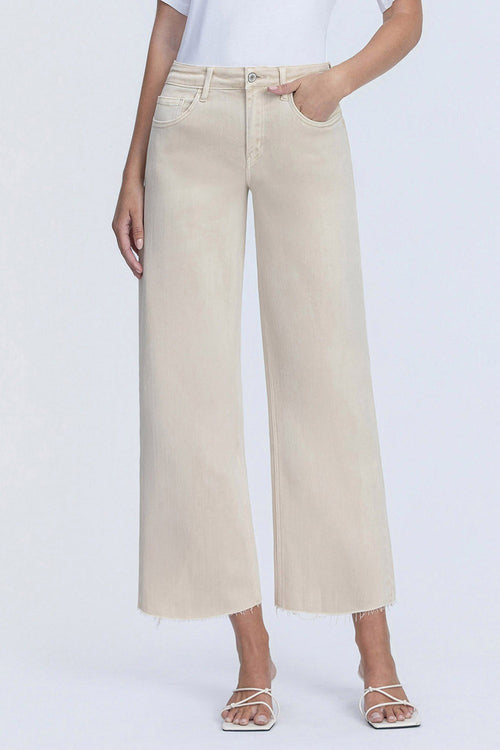 Cream Wide Leg Denim