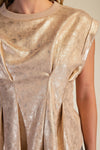Metallic Peplum Top